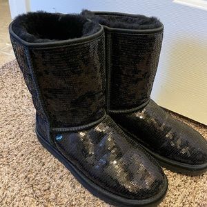 UGG Boots, Sequin Black, women’s size 9